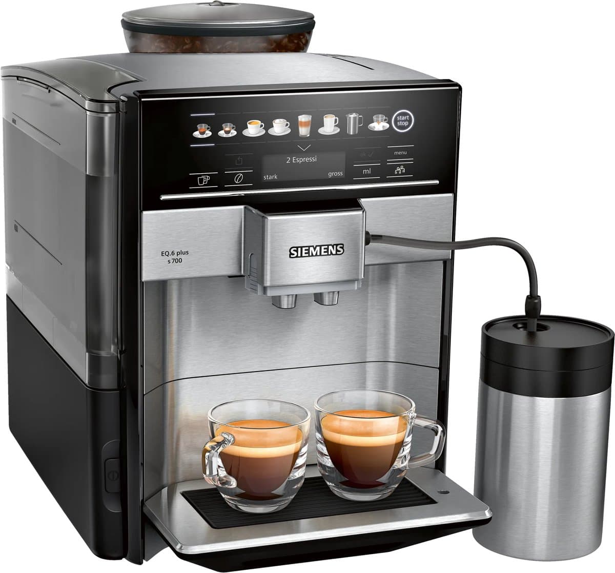 Siemens EQ6 plus s700 TE657M03DE - Volautomatische espressomachine - Zilver/Zwart — afbeelding 1