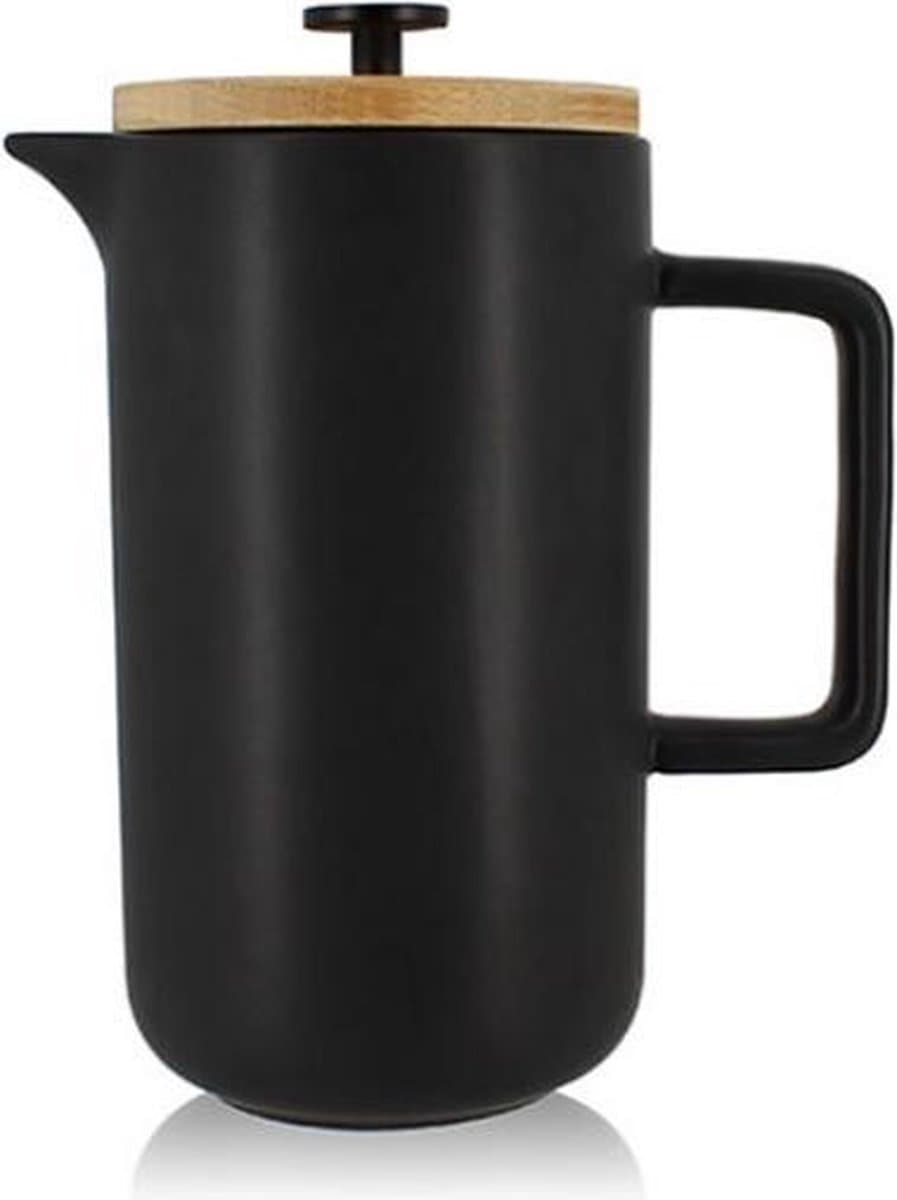 OGO Living KEYGO - Koffiezet apparaat - Cafetiere - French press 1,3L - mat zwart - porselein - strak Noors Design — afbeelding 1