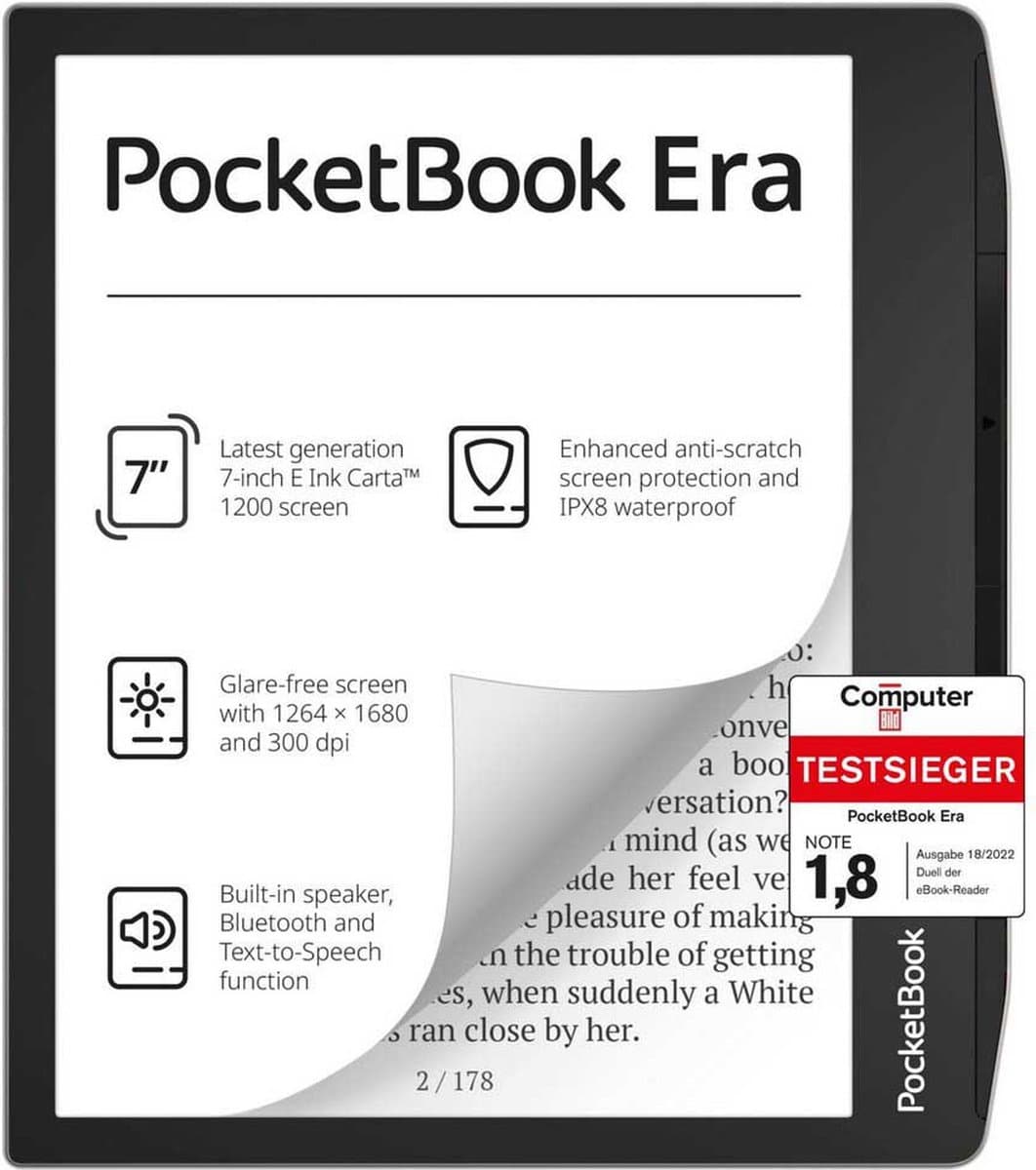 PocketBook Era e-reader – 7 inch E Ink Carta 1200-scherm – 16 GB – waterdicht – Stardust Silver — afbeelding 1
