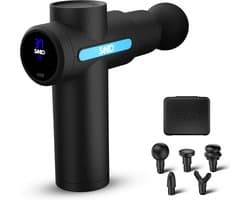 Sanbo Massage Gun Mini Professioneel - incl. 5 Opzetstukken En 6 Intensiteitsstanden - Massage Pistool - Massage Apparaat - Zwart
