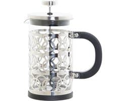 Cafetiere French Press koffiezetter zwart met inox 600 ml - Koffiezetapparaat voor verse koffie