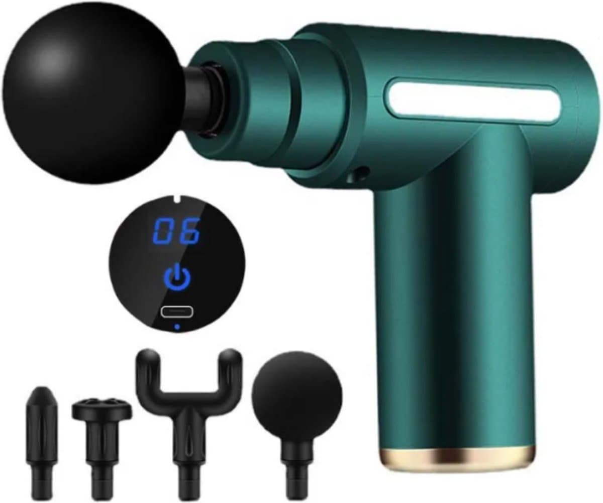 Fascia Massage Gun – Draadloos Massage Pistool – Diverse Opzetstukken – Mini – Lichtgewicht - Spier Ontspanning – Professioneel Massage Apparatuur – Verlichting van Pijn en Ongemak – Gericht op Nek en Cervicale Wervelkolom — afbeelding 1