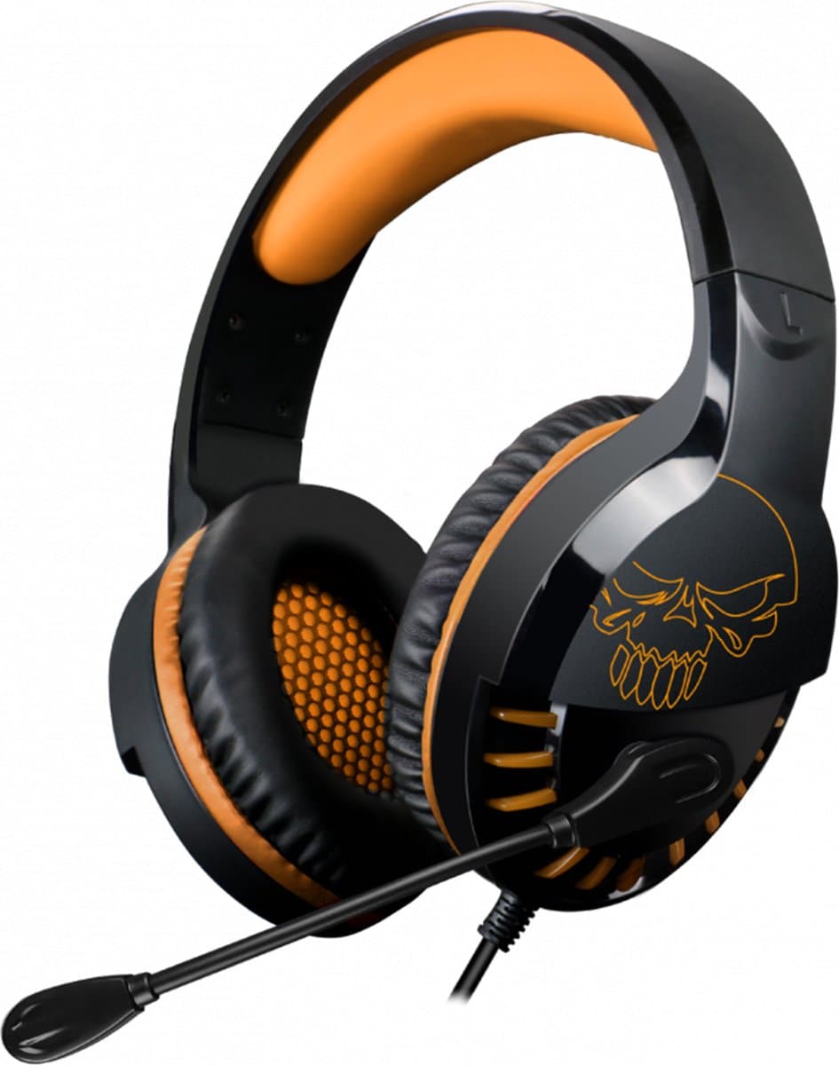 Spirit of Gamer Headset – Kinder Koptelefoon - Koptelefoon - Microfoon – Geschikt Voor Headset Nintendo Switch/PS5/PS4/Xbox Series X/S/Xbox One/Pc – Ruisonderdrukkende Microfoon – Verstelbare hoofdband – Helder geluid – Zwart/Oranje — afbeelding 1
