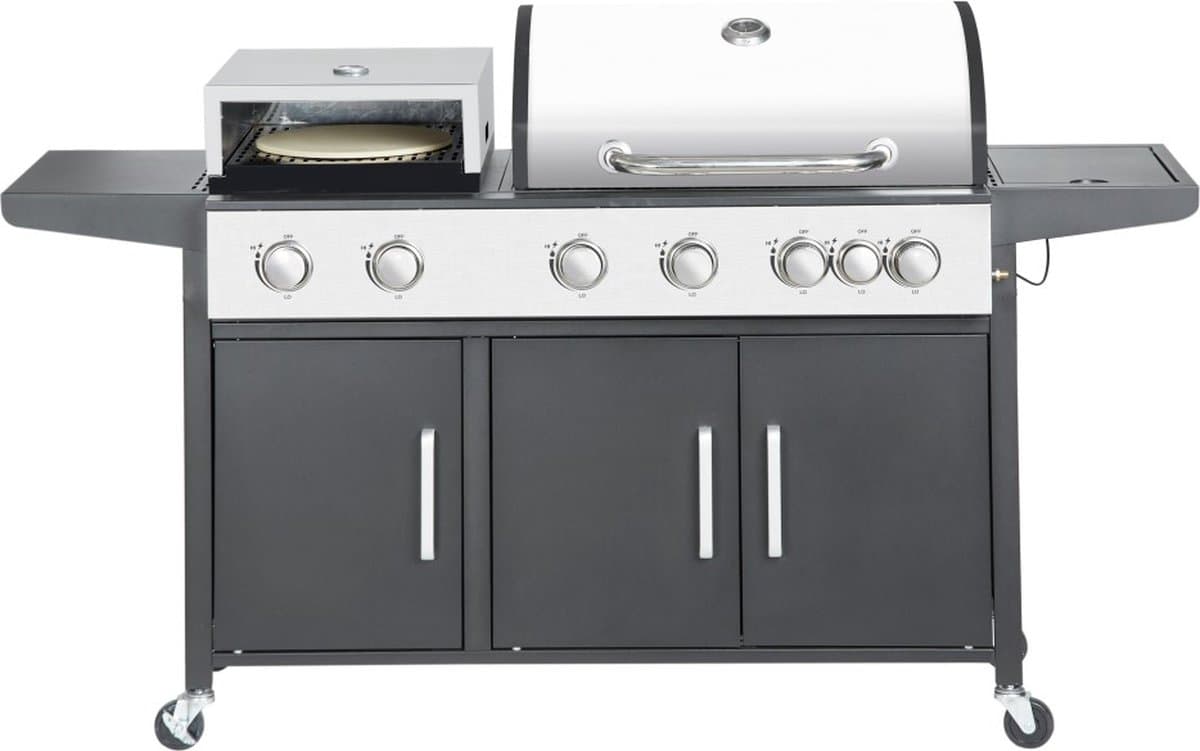 SUMM – Salvatore – Zwart - Staal – Barbecue – BBQ– Pizza Oven – Grill – BBQ Grill - Stevig staal – Smoker – Gasbarbecue – Stijlvol — afbeelding 1