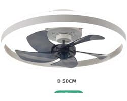 Bovista Plafondventilator - Met Verlichting - Plafond Ventilator - Met Lamp - Plafonniere Met Ventilator - Met Licht - Wit - 50cm
