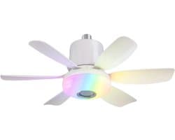 Nivard Plafondventilator - Met Verlichting - Plafond Ventilator - Met Lamp - Plafonniere Met Ventilator - Met Licht - Wit - 47cm