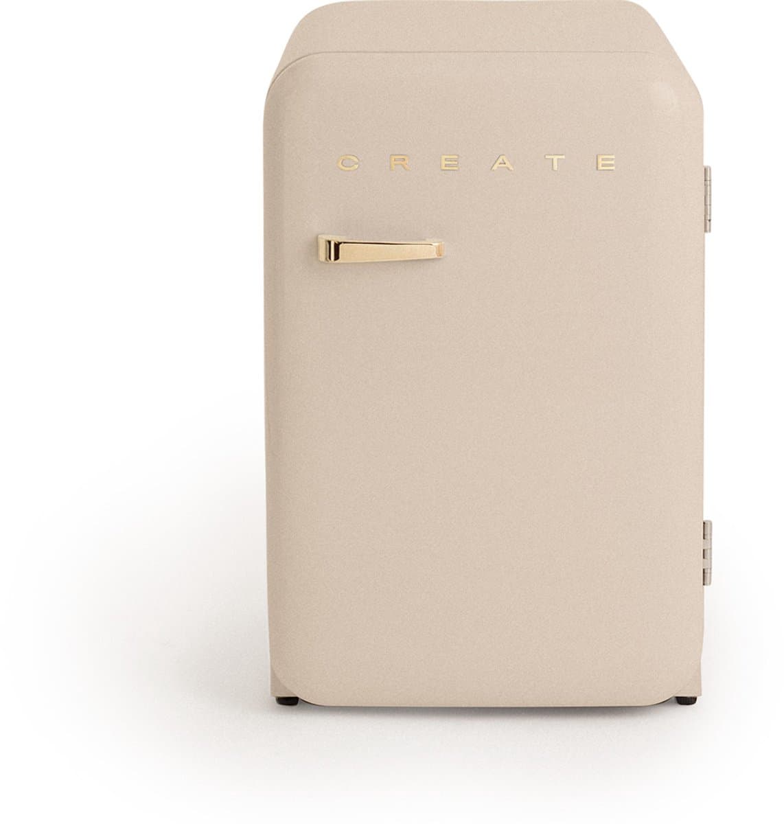 CREATE - Koelkast in retrostijl - Zand - Handvat Goud - FRIDGE RETRO 107L — afbeelding 1