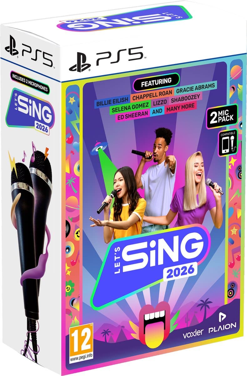 Let's Sing 2026 + 2 Microphones International Edition - PS5 — afbeelding 1