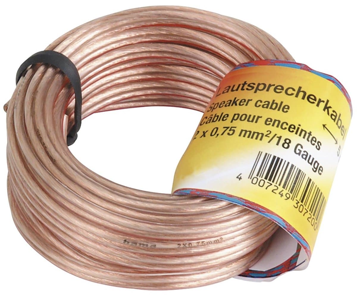 Hama HQ 20m luidsprekerkabel 2x 0,75mm² dik 2-aderige boxenkabel hifi LS-kabel — afbeelding 1