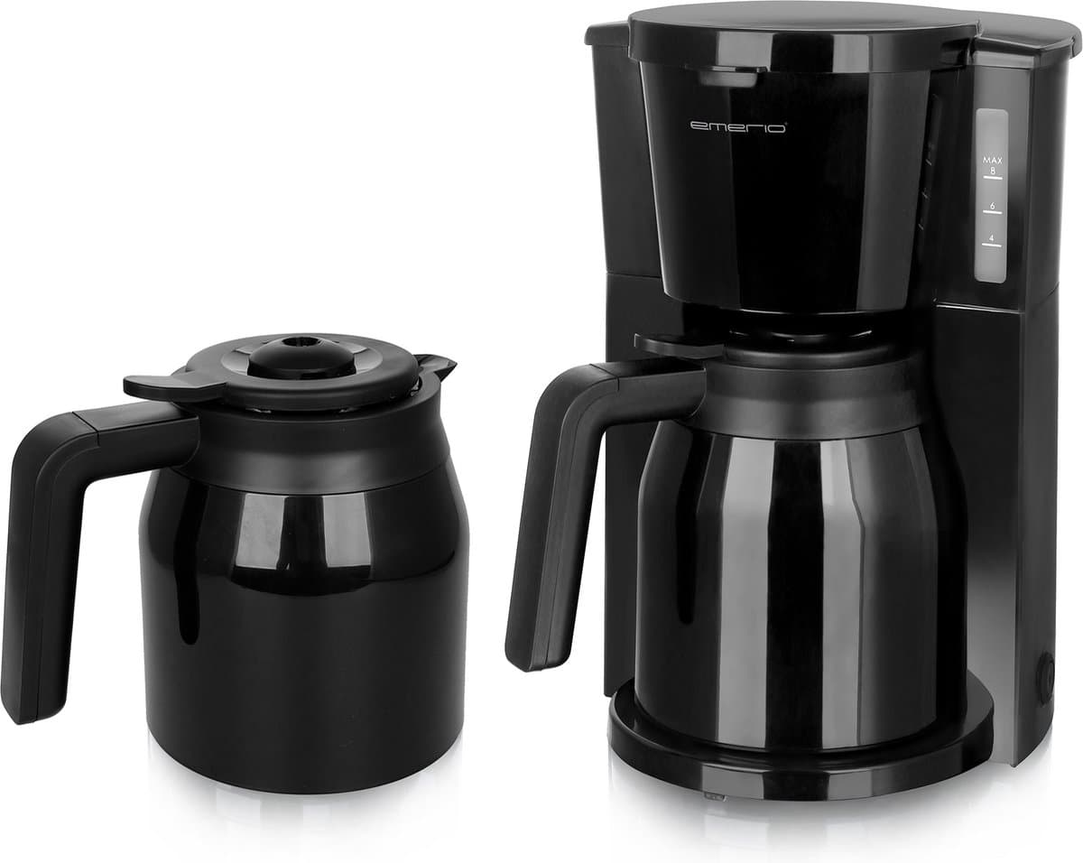 Emerio Koffiezetapparaat met dubbele Thermoskan - 1L Filterkoffie - 8 kopjes per keer - Non-Drip systeem - ook geschikt voor Camping - CME-125050 Zwart — afbeelding 1