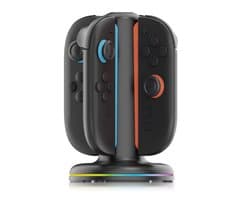 PlayCool- Nintendo Switch 2 Joy-Con Oplaadstation met thumb grips - RGB - Geschikt Voor 4 Joy Cons