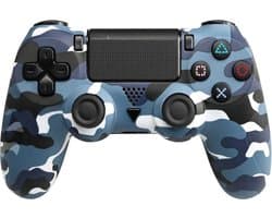 Draadloze Game Controller - Geschikt voor PS4 - Camouflage Blauw