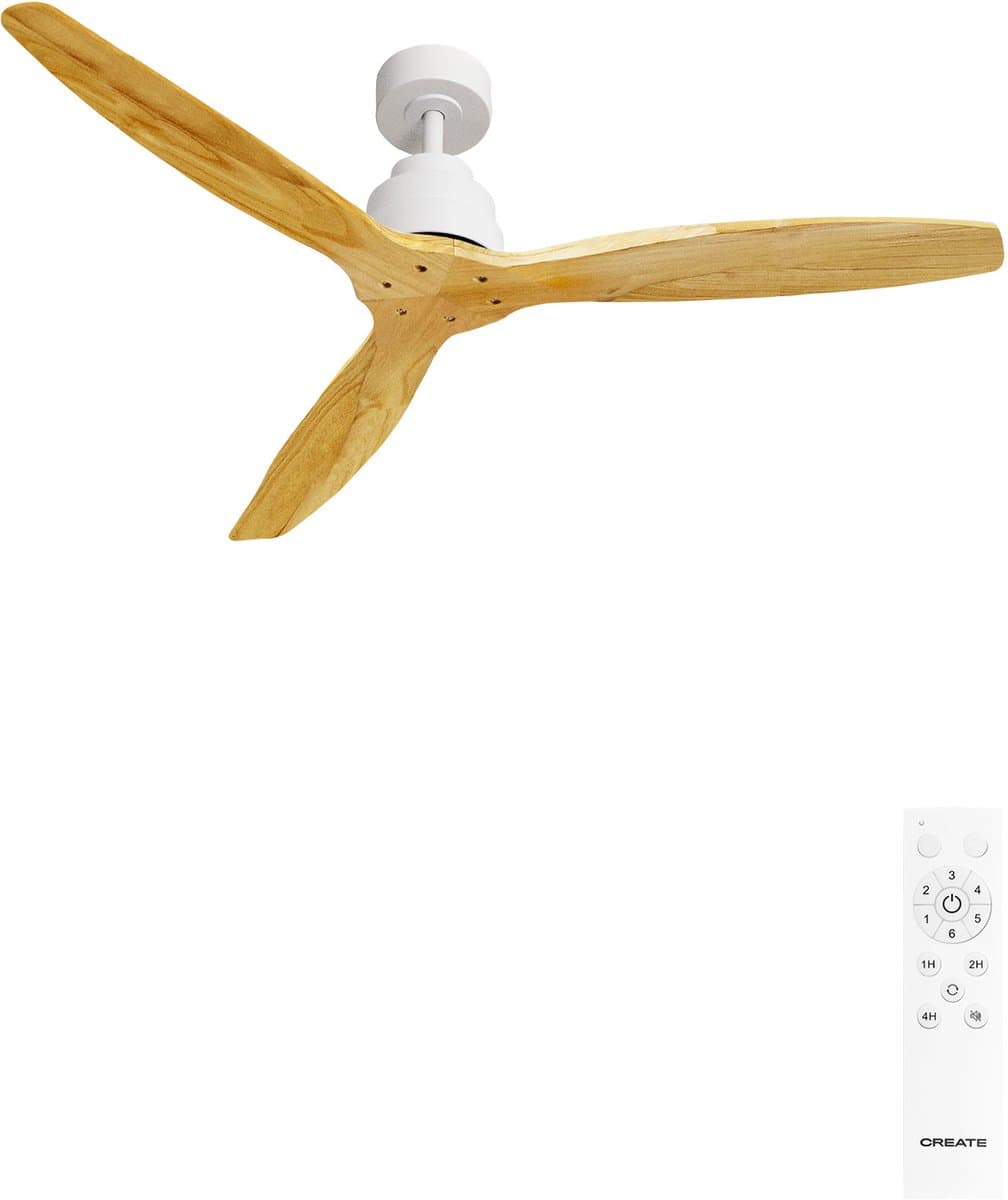 CREATE - Plafondventilator 40W silent Ø132 cm - Met Afstandsbediening - 6 Snelheden - Timer - Zomer/Winter functie - Wit - WIND STYLANCE — afbeelding 1