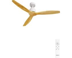 CREATE - Plafondventilator 40W silent Ø132 cm - Met Afstandsbediening - 6 Snelheden - Timer - Zomer/Winter functie - Wit - WIND STYLANCE