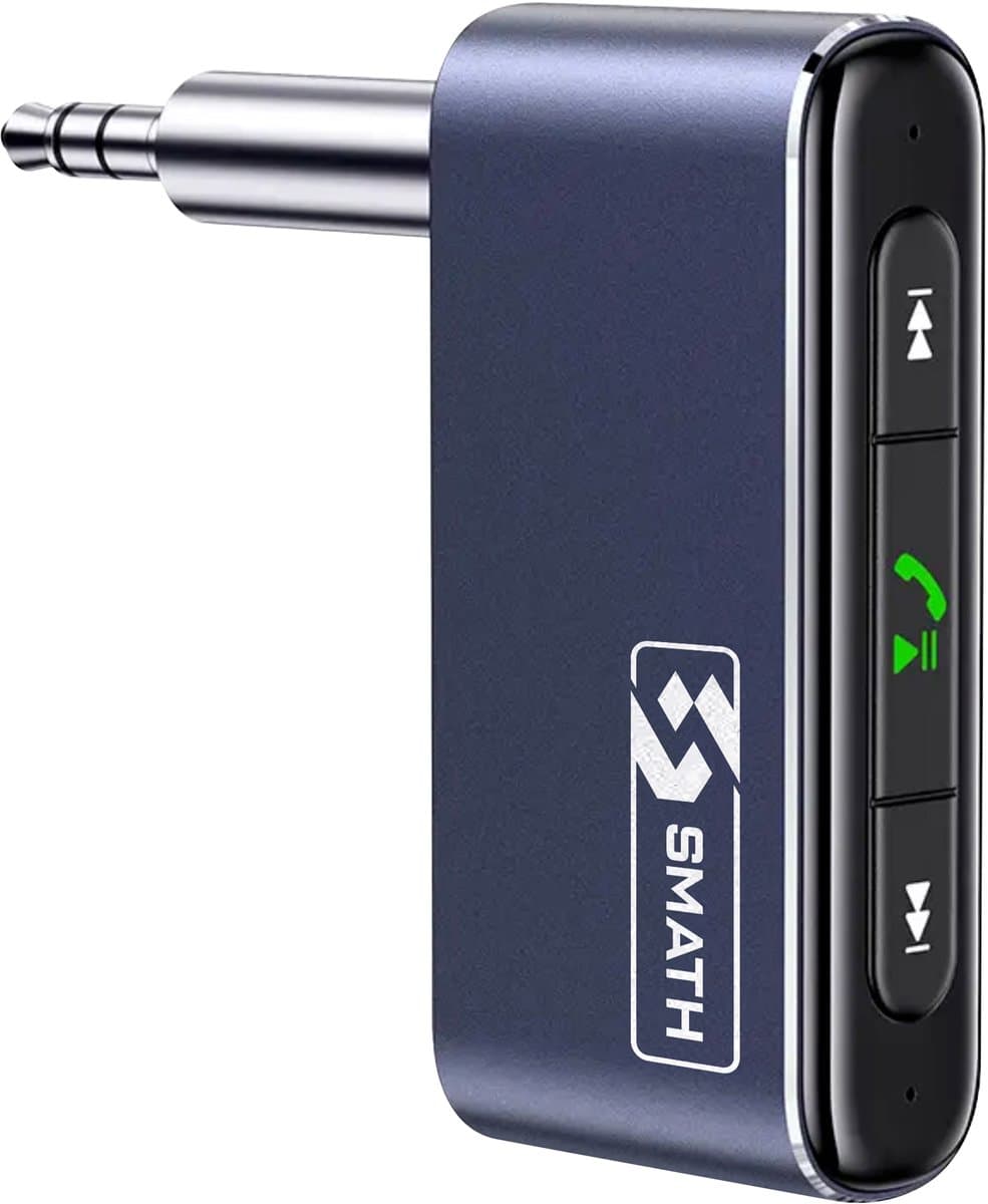 Smath® Bluetooth Receiver BT 5.0 - Bluetooth Ontvanger met 3.5mm AUX - Handsfree Bellen Auto - Stabiele Verbinding - Plug-and-Play — afbeelding 1