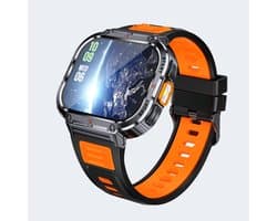 Smartwatch, kh50 ORANJE, Smartwatch Dames en Heren, Horloge, Smartwatch Bluetooth, Sporthorloge, Horloge Heren en Dames, Activity Tracker, Smartwatch Android, IPS Scherm, IP68 WATERDICHT, 30 Dagen Standby, Smartwatches geschikt voor IOS, Android