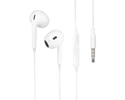 Nuvance Oortjes met Draad - 3.5mm Jack Aansluiting - In-Ear Oordopjes met Draad - Bedrade Oordopjes met Microfoon - Wit
