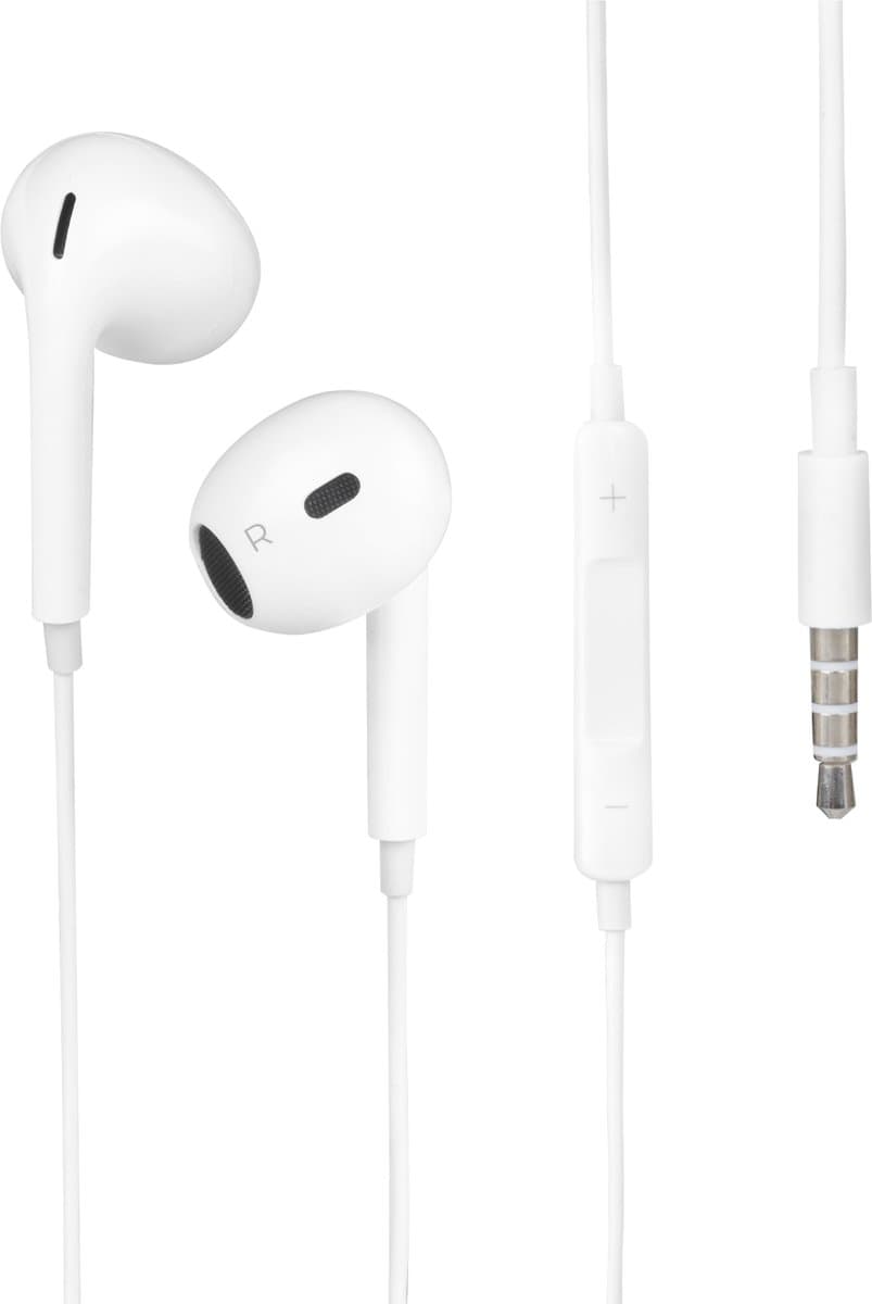 Nuvance Oortjes met Draad - 3.5mm Jack Aansluiting - In-Ear Oordopjes met Draad - Oortjes met Draad en Microfoon - Wit — afbeelding 1