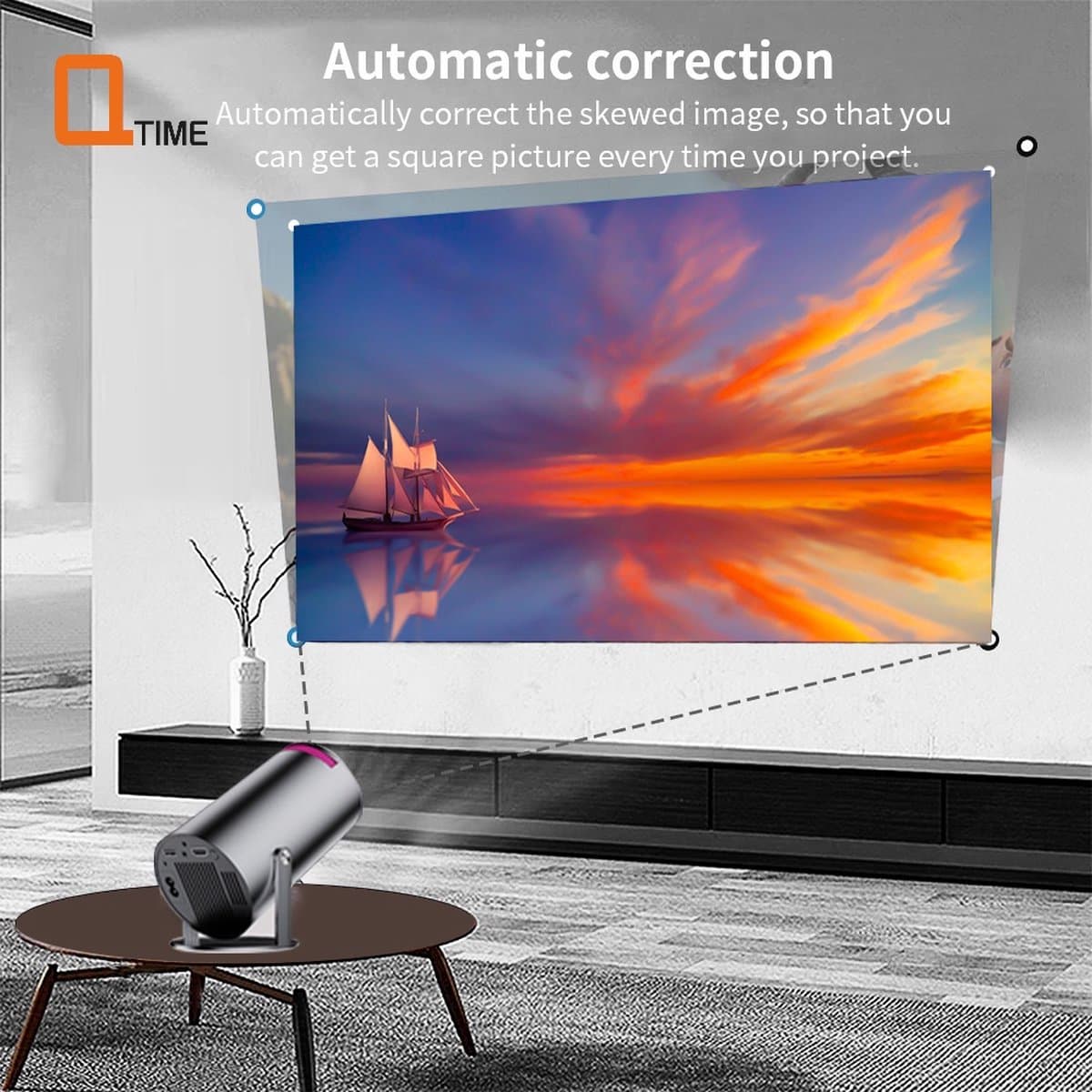 Mini beamer inclusief 84inch doek - Mini projector - Mini beamer smartphone - Mini beamer met wifi en bluetooth - Antraciet — afbeelding 1