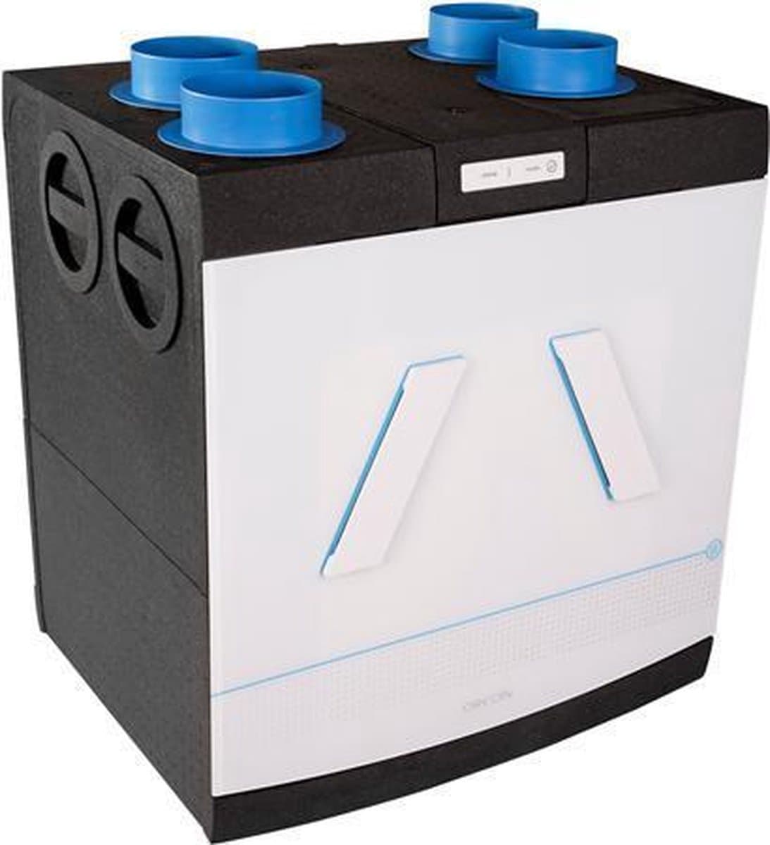 Orcon HRC-400 EcoMax WTW unit met isolerende EPP behuizing, vochtsensor en randaarde, zwart/wit — afbeelding 1