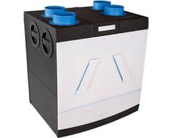 Orcon HRC-400 EcoMax WTW unit met isolerende EPP behuizing, vochtsensor en randaarde, zwart/wit