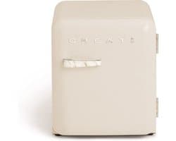 CREATE - Koelkast in retrostijl - Gebroken wit - Handvat Marmer - FRIDGE RETRO 48L