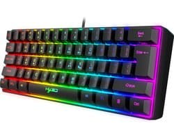 HXSJ V700 - Bedrade Gaming Toetsenbord - RGB - 61keys - QWERTY Toetsenborden - Zwart