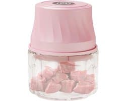 Keukenmachine Hakker - Mini Food Chopper - Maaltijd Voorbereiden - Draadloos En Snel - 350ml Capaciteit - Roze