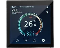 Digitale Thermostaat - Temperatuurregelaar - Energie Besparen - App Bediening - 41-95F - Zwart