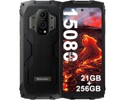 Blackview BV9300 Robuuste Smartphone (100LM Zaklamp) 15080mAh Helio G99 21GB+256GB 6.7'' 120Hz 50MP+ 32MP Camera, IP68 Waterdichte Buiten Mobiele Telefoon NFC - Zwart