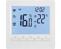 Slimme Thermostaat - Ruimteverwarming Controle - Energie Besparen - Programmeerbare Weken - 86x86mm - Wit