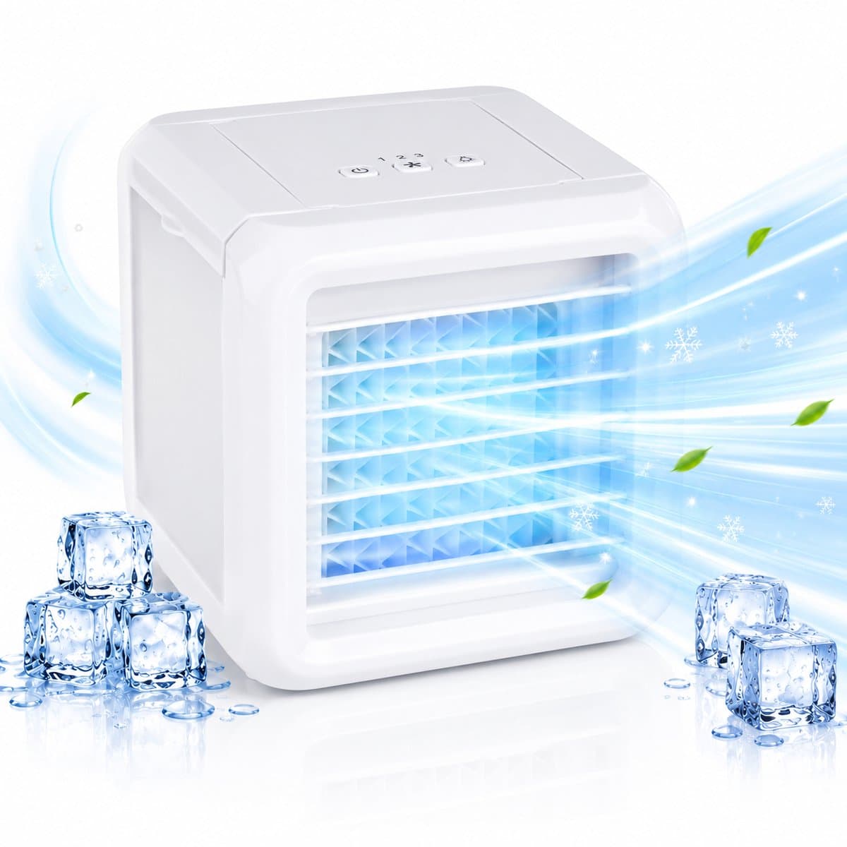 Lifetime Air Mini Air Cooler - Luchtbevochtiger Aircooler met 2 Koelelementen - Luchtkoeler met Water en 3 Standen - Mobiele Airconditioning zonder Slang voor Slaapkamer - 16 x 16 x 16,5 cm — afbeelding 1