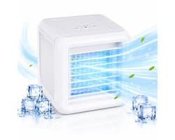 Lifetime Air Mini Air Cooler - Luchtbevochtiger Aircooler met 2 Koelelementen - Luchtkoeler met Water en 3 Standen - Mobiele Airconditioning zonder Slang voor Slaapkamer - 16 x 16 x 16,5 cm