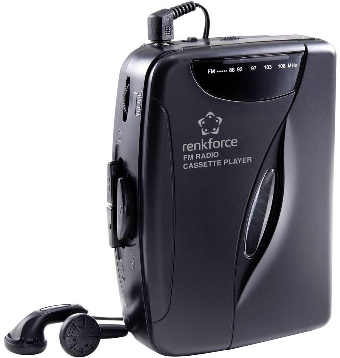Renkforce RF-CP-150 Draagbare cassettespeler Zwart — afbeelding 1