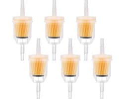 SnelShoppen - Universele Brandstoffilter 6 mm / 8 mm - Vloeistoffilter voor Motorfiets, Scooter, Generator, Grasmaaier en Auto - Set van 6