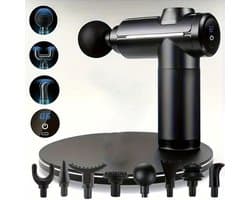 Massagepistool Met 32 snelheidsniveaus LCD-Touchscreen 8 Opzetstukken Oplaadbaar En Draagbaar - 1200 mAh 30W Diepe Weefselpercussie - Voor Spierherstel En Pijnverlichting - Zwart