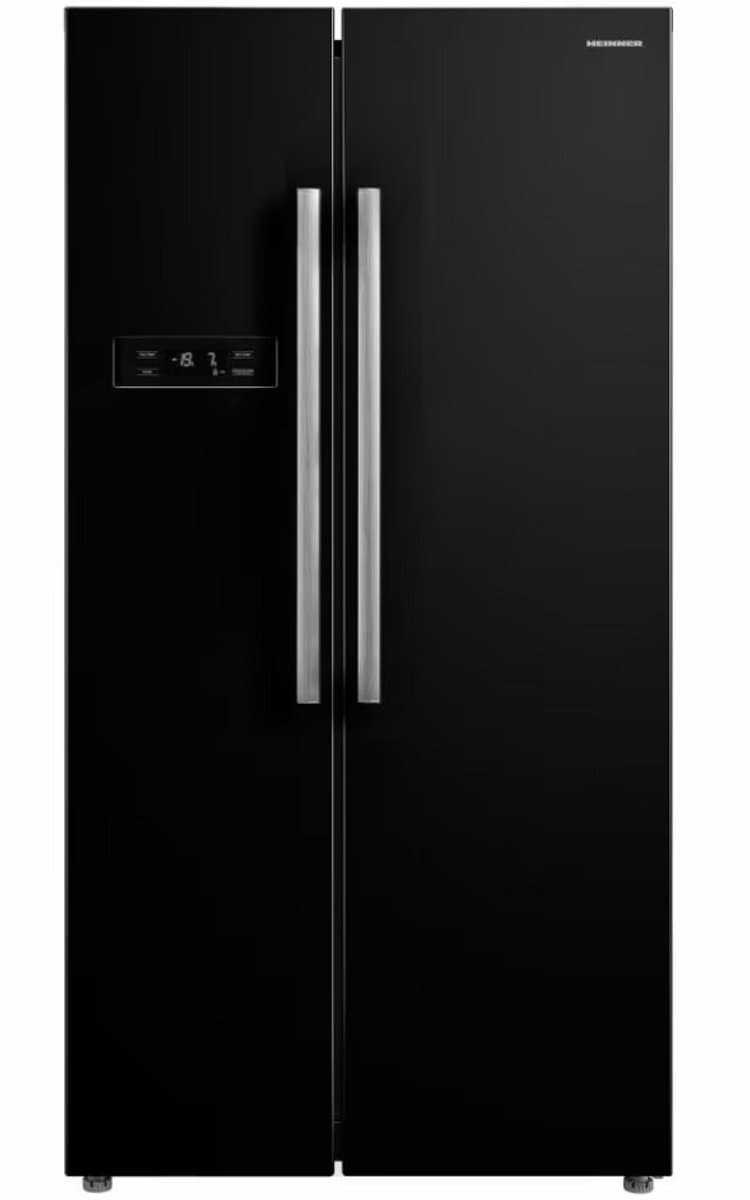 Heinner HSBS-M548NFINVBKE++ American Side-by-Side Koelkast – 548 L – Total No Frost – Inverter Compressor – Touchbediening – Super Cooling – Super Freeze – Holiday-functie – Open-deur Alarm – Zwart – 5 Jaar Garantie — afbeelding 1