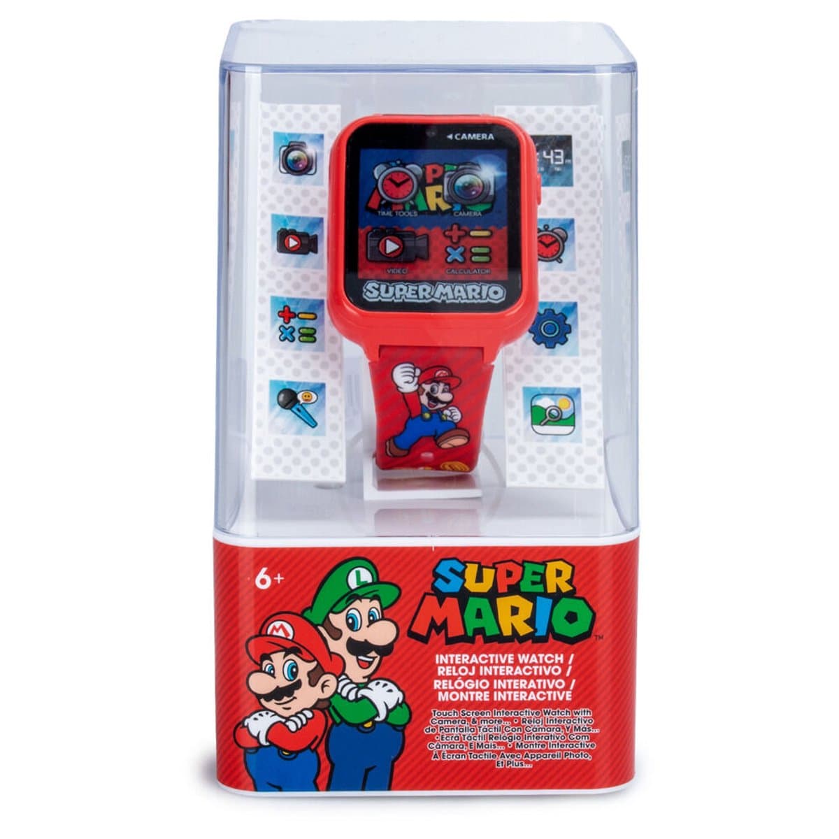 Super Mario Bros Interactief Kinderhorloge - Digitale Smartwatch met Camera, Games & Stappenteller - Siliconen Band — afbeelding 1