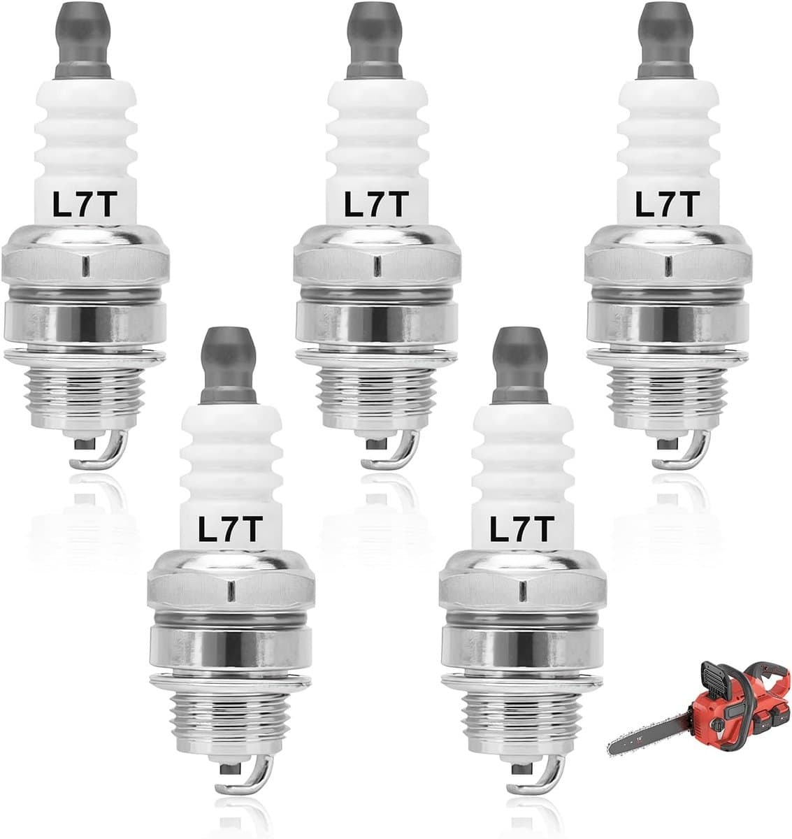 SnelShoppen - 5x L7T Universele Bougies voor Grasmaaier, Kettingzaag, Bosmaaier en 2-Takt Tuinmachines - Betrouwbare Ontsteking en Stabiele Prestaties — afbeelding 1