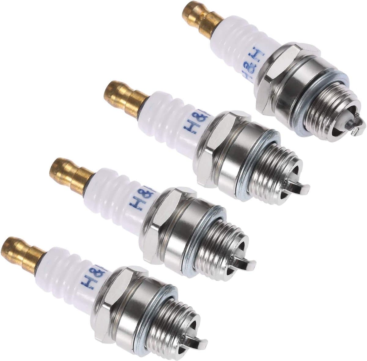 SnelShoppen - 4 Stuks L7T Bougies voor 2-Takt Motoren, Vervangingssparkplugs voor Chainsaw, Grasmaaier, Bosmaaier en Tuingereedschap — afbeelding 1