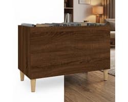 Platenspeler Meubel - LP-kast - Platenspelerkast - Draaitafelstandaard - Platenspelerstandaard - Vintage Displayplank - Bruineiken
