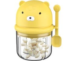 Mini Knoflook Hakker - Keukenmachine Groente Snijder - Snel Ingrediënten Verwerken - Draadloos En Stil - 350 ml - Geel