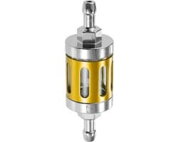 SnelShoppen - Universele Gas Inline Brandstoffilter Voor ATV Motorfiets Grasmaaier Tuingereedschap Aluminium Legering Goudkleur 1 Stuk