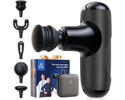 JCP® Massagengun - Massage Gun - Massage Pistool - Zwart - 14cm x 11cm x 5cm