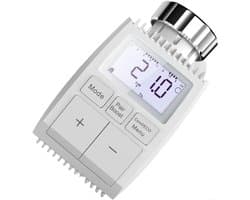 Slimme Radiatorthermostaat - Verwarming Regelaar - Energie Besparen - App en Spraakbesturing - 15 cm Hoog - Wit