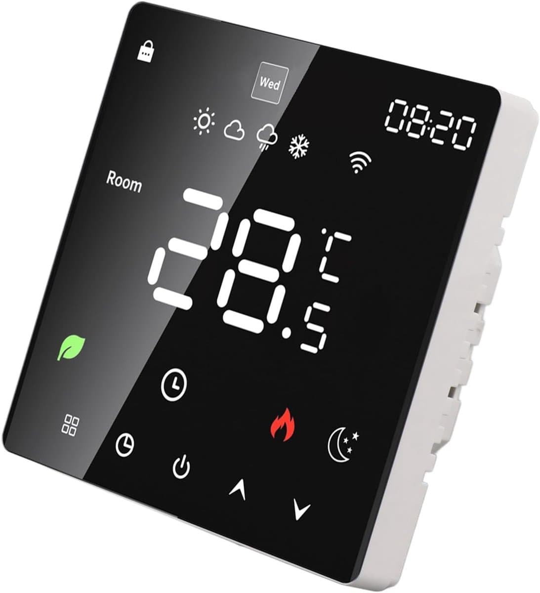 Slimme Thermostaat - Programmeerbare Thermostaat Touchscreen Thermostaat - Verwarming Regelen - LCD Kleurentouchscreen - 16A 4500W - Wit — afbeelding 1