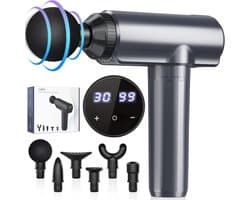 Massage Gun – 30 Snelheden – 6 Massagekoppen – LED Display – 2600mAh – Tot 8 Uur Gebruiksduur