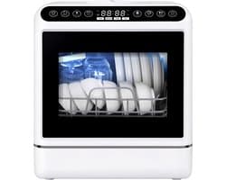Mini Vaatwasser -Vrijstaande Compacte Vaatwasser voor 4-6 Couverts - 5 Wasprogramma's -Touchbediening - 5 L Waterreservoir - 1000 W