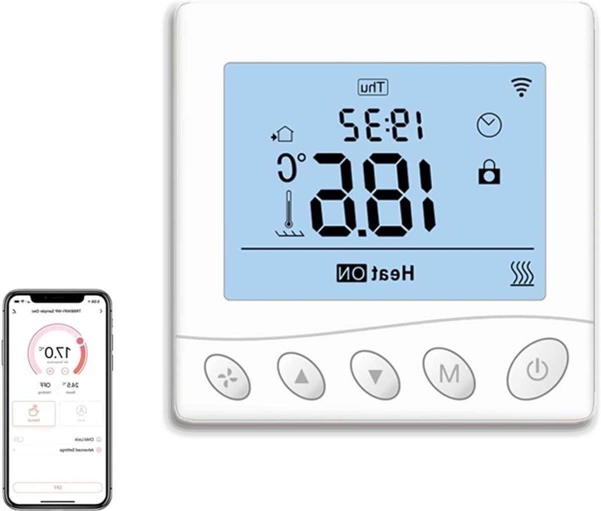 Slimme thermostaat - Temperatuur controller - Verwarming regelen - Wifi app bediening - 16A/3A - Wit — afbeelding 1