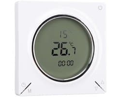 Digitale Thermostaat - Kamertemperatuurregelaar - Verwarming Instellen - LCD Geheugenfunctie - 5-45C Bereik - Wit